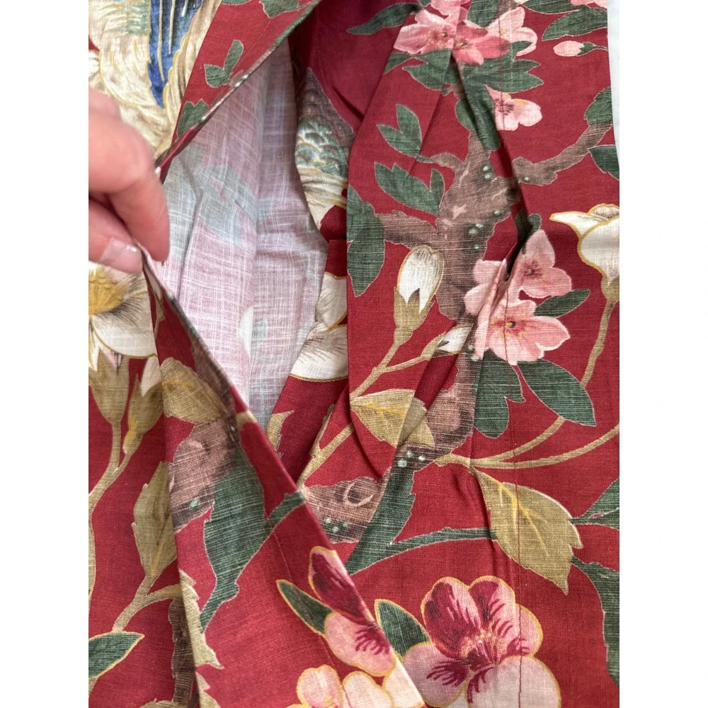 Pottery Barn Nola Songbird Standard Pillow Sham Red Multi Chinoiserie Cotton